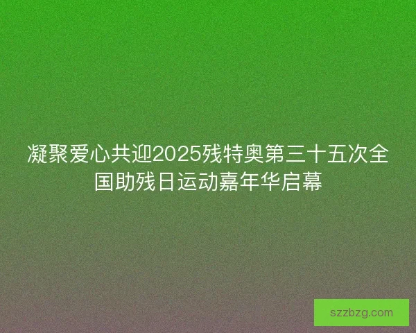 凝聚爱心共迎2025残特奥第三十五次全国助残日运动嘉年华启幕